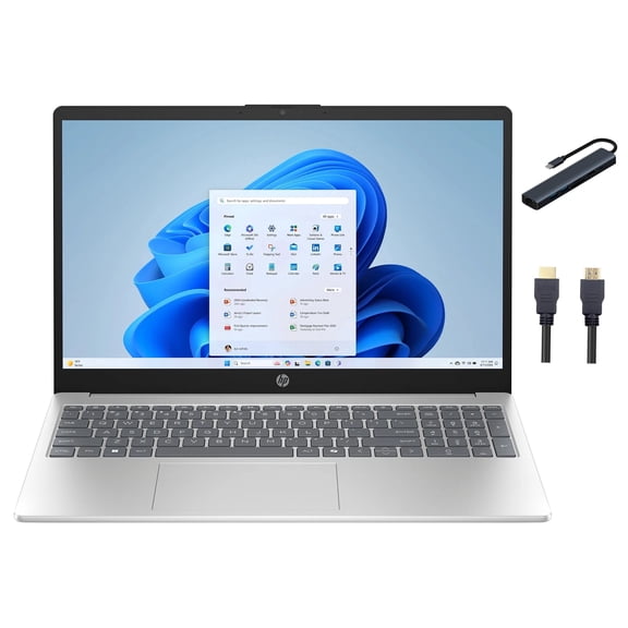 HP 15.6'' FHD Touchscreen Laptop, AMD Ryzen 7 7730U Processor, 16GB RAM, 512GB SSD, Wi-Fi, Windows 11 Home, Copilot AI, Natural Silver with Mazepoly Accessories