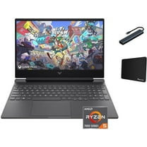HP 15.6" FHD Victus Gaming Laptop, AMD Ryzen 5 7535HS, 32GB DDR5, 1TB SSD, AMD Radeon RX 6550M Graphics, Windows 11 Home, Backlit Keyboard, Mica Silver with Tigology Accessories