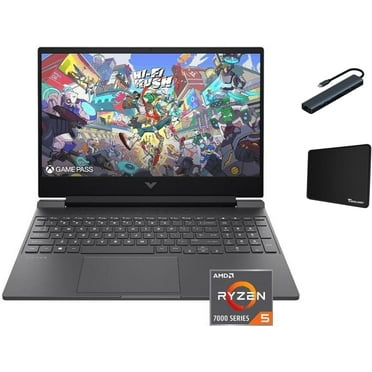 HP 15.6" FHD Victus Gaming Laptop, AMD Ryzen 5 7535HS, 32GB DDR5, 1TB SSD, AMD Radeon RX 6550M Graphics, Windows 11 Home, Backlit Keyboard, Mica Silver with Tigology Accessories