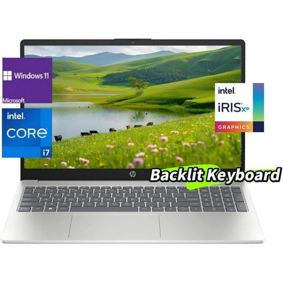 HP 15.6" Full HD Notebook Intel Core i7-1355U 10-Core Processor 32GB DDR4 2TB SSD Intel Iris Xe Graphics Wifi-6 Backlit Keyboard Windows 11 Pro