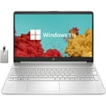 thumbnail image 1 of HP 15.6" HD BrightView Laptop, Intel Pentium Silver N5030 Processor, 8GB RAM, 256GB PCIe SSD, Intel HD Graphics 605, 720p HD Webcam, Stereo Speakers, Silver, Windows 11, 32GB USB Card, 1 of 8