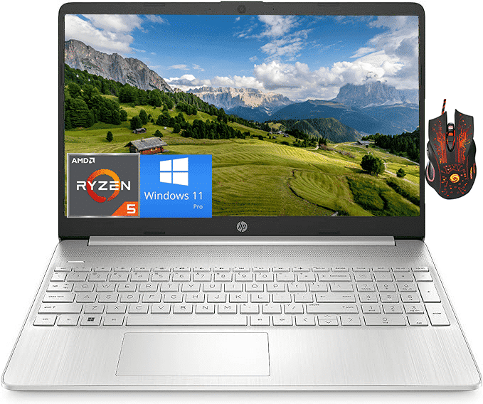HP 15.6" HD Business Laptop Computer, AMD Ryzen 5 5500U, 16GB RAM, 512GB SSD, AMD Radeon Graphics, Webcam, Wi-Fi, Numeric Keypad, Windows 11 Pro