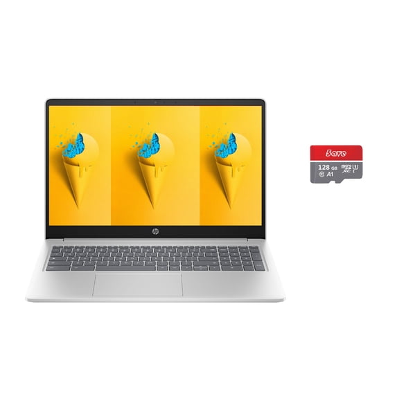 HP 15.6" HD Chromebook Laptop for Student and Business, Intel Processor N200, 8GB RAM 192GB Storage(64GB eMMC + 5ave 128GB Flash Memory), Intel UHD Graphics, Wi-Fi, Bluetooth, HDMI, Chrome Os, Silver