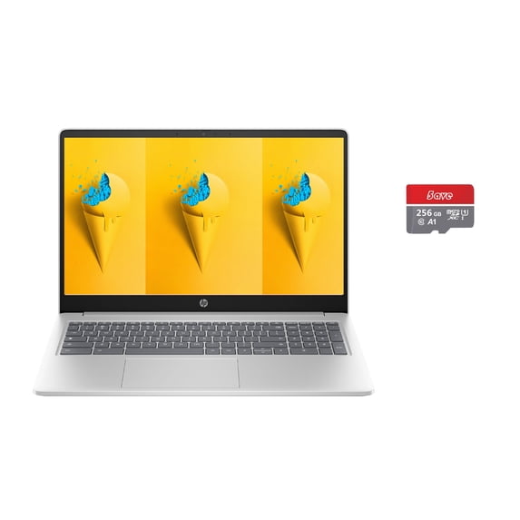 HP 15.6" HD Chromebook Laptop for Student and Business, Intel Processor N200, 8GB RAM 320GB Storage(64GB eMMC + 5ave 256GB Flash Memory), Intel UHD Graphics, Wi-Fi, Bluetooth, HDMI, Chrome Os, Silver