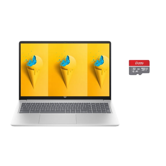 HP 15.6" HD Chromebook Laptop for Student and Business, Intel Processor N200, 8GB RAM 96GB Storage(64GB eMMC + 5ave 32GB Flash Memory), Intel UHD Graphics, Wi-Fi, Bluetooth, HDMI, Chrome Os, Silver