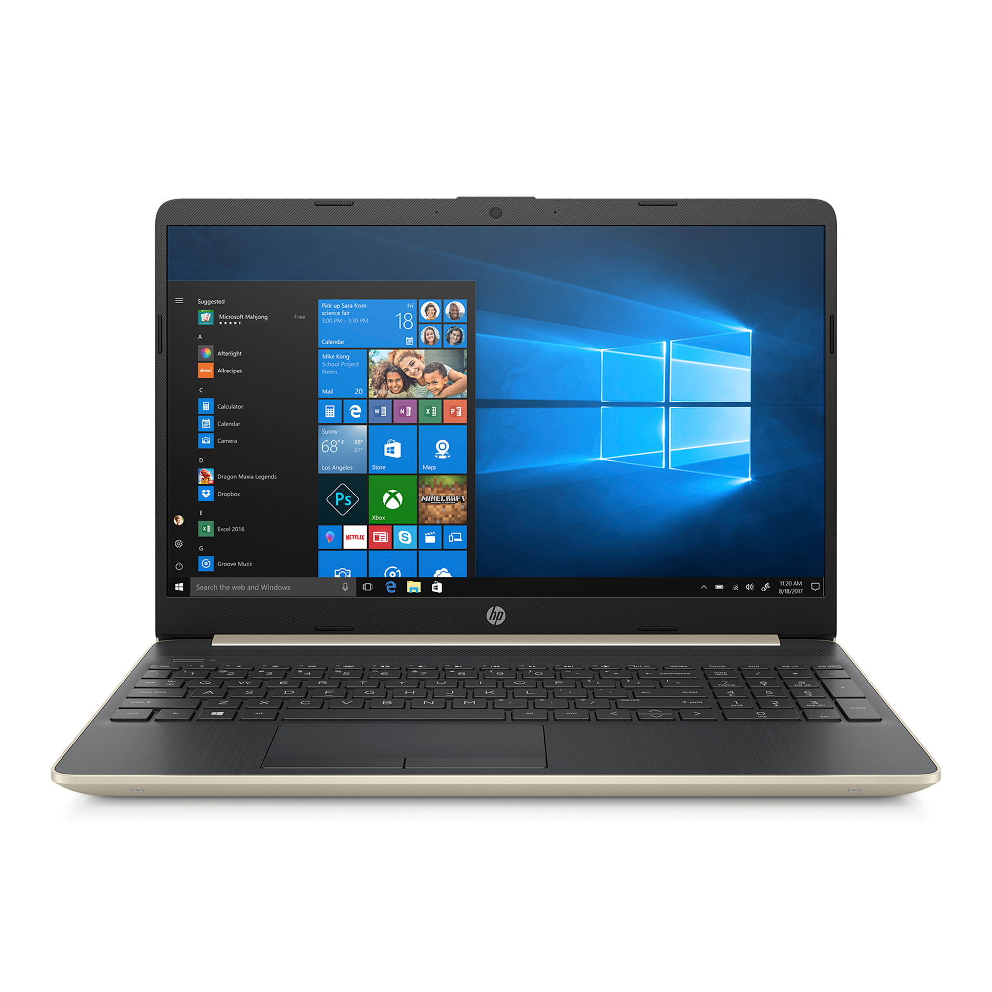 HP 15.6" HD Laptop, Intel Core i5-8265U, 8GB, 256GB SSD, Pale Gold, 15-dw0052wm - image 1 of 10