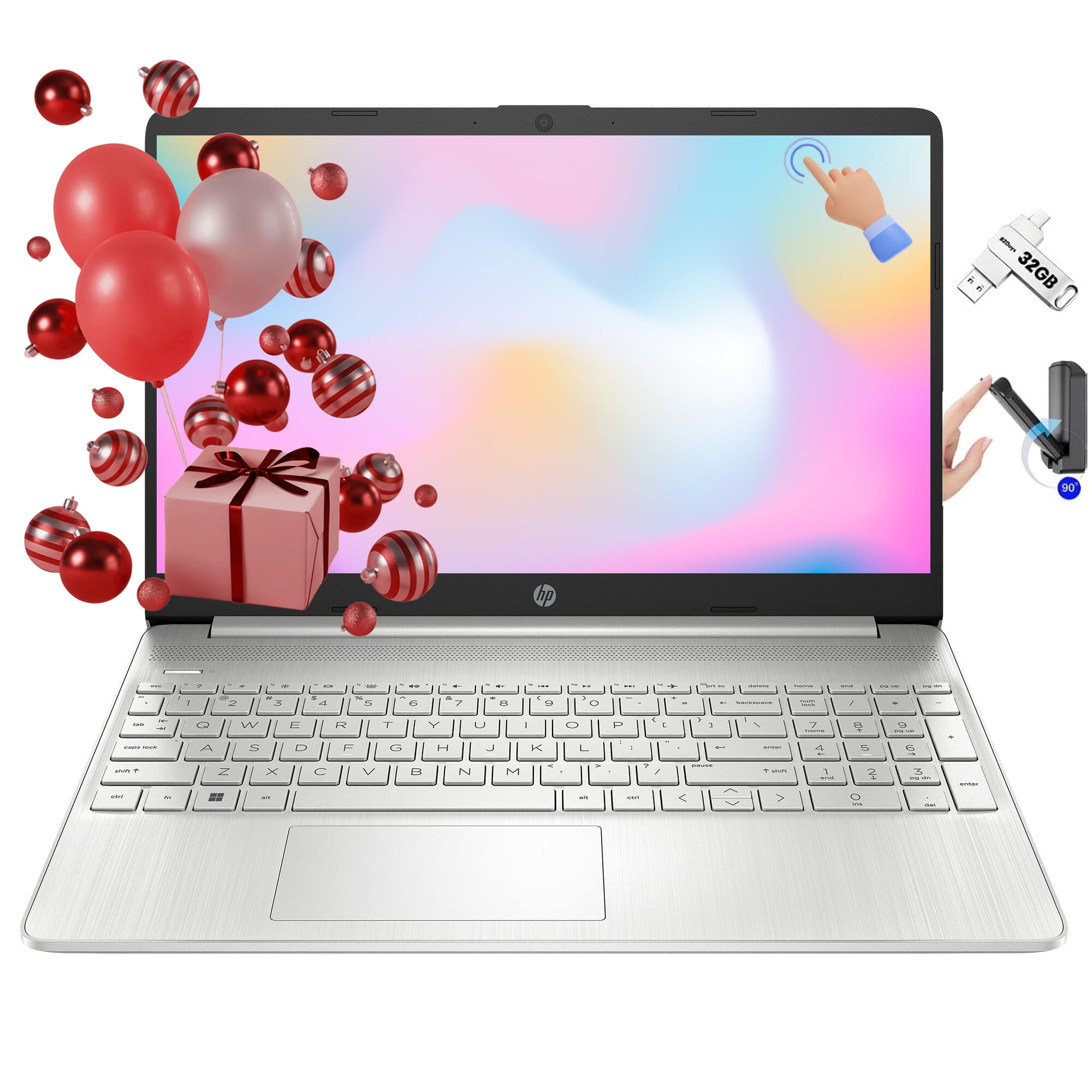 HP 15.6" HD Touchscreen Laptop, Intel Core i3-1215U, 12GB RAM, 512GB SSD, Windows 11 Home in S Mode