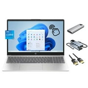 HP 15.6" HD Touchscreen Laptop, 10-Core Intel Core i5-1235U, 8GB RAM, 512GB SSD + 256GB Portable SSD Hub, KeyPad, WebCam, HDMI, USB-C, Win 11, Natural Silver