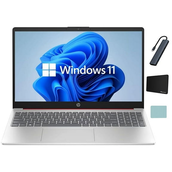 HP 15.6" HD display Laptop, Intel Pentium N200, 8GB RAM, 128GB UFS, One Year Office 365 Included, Wi-Fi 6 and Bluetooth, Windows 11 Home in S Mode, Red with Tigology Accessories