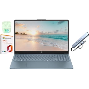 HP 15.6" LED Laptop Computer, 16GB RAM 640GB Storage (128GB UFS+512GB Docking Set), Quad-Cores Intel Pentium, Windows 11 S with 1-Year Microsoft Office 365 Included, PLUSERA Earphones, Moonlight Blue