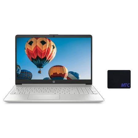HP 15.6" Laptop, 11th Gen Intel Core i3-1115G4 up to 4.1GHz, Intel UHD Graphics, 64GB DDR4 RAM, 4TB PCIe SSD, HDMI, Webcam, Wi-Fi, Bluetooth, Windows 11S, Natural Silver, with MTC Mousepad