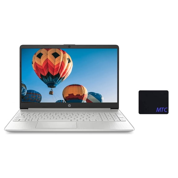 HP 15.6" Laptop, 11th Gen Intel Core i3-1115G4 up to 4.1GHz, Intel UHD Graphics, 64GB DDR4 RAM, 4TB PCIe SSD, HDMI, Webcam, Wi-Fi, Bluetooth, Windows 11S, Natural Silver, with MTC Mousepad