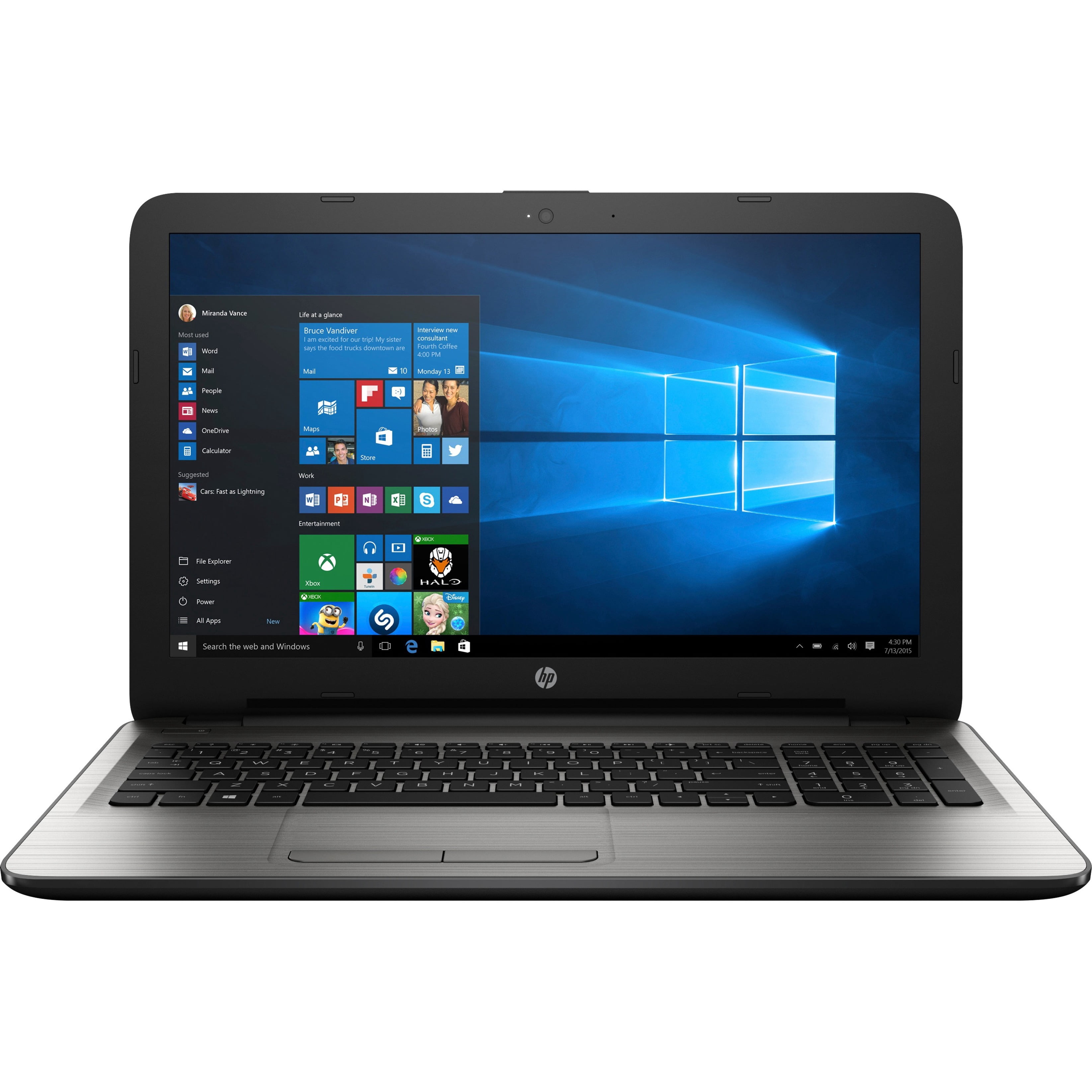 HP 15.6" Laptop, AMD A-Series A6-7310, 4GB RAM, 1TB HD, Windows 10 Home, 15-ba020nr