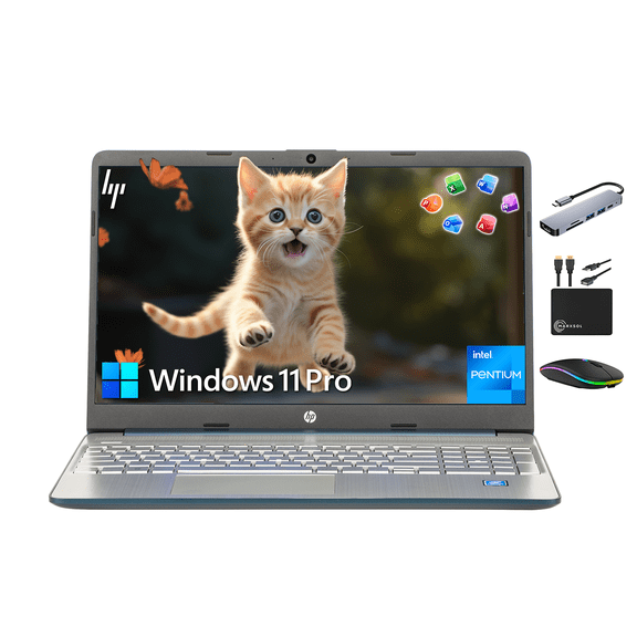 HP 15.6" Laptop Computer Business Student PC w/ MS Office 2024, Intel Pentium Silver N5030 Up to 3.1GHz, 16GB RAM, 1TB Storage (512GB SSD+500GB Ext), WiFi, MarxsolAccessory, Win 11 Pro, Spruce Blue