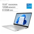 thumbnail image 1 of HP 15.6" Touchscreen Laptop - 11th Gen Intel Core i5-1135G7 12GB DDR4 512GB SSD Integrated Graphics Backlit Keyboard Windows 11, 1 of 4