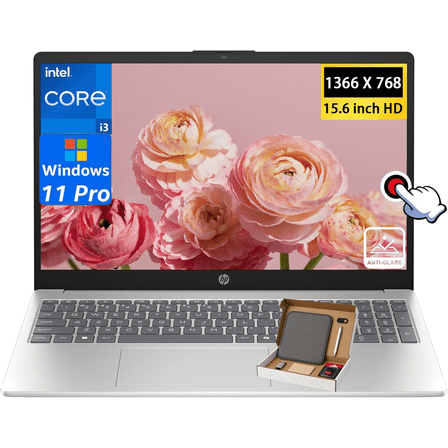 HP 15.6" Touchscreen Laptop, 250-Nits Anti-Glare Display, 13th Intel Processor, 8 GB RAM, 512 GB SSD, Intel UHD Graphics, Wi-Fi 6, Copilot AI, Win 11 Pro, for Business & Students