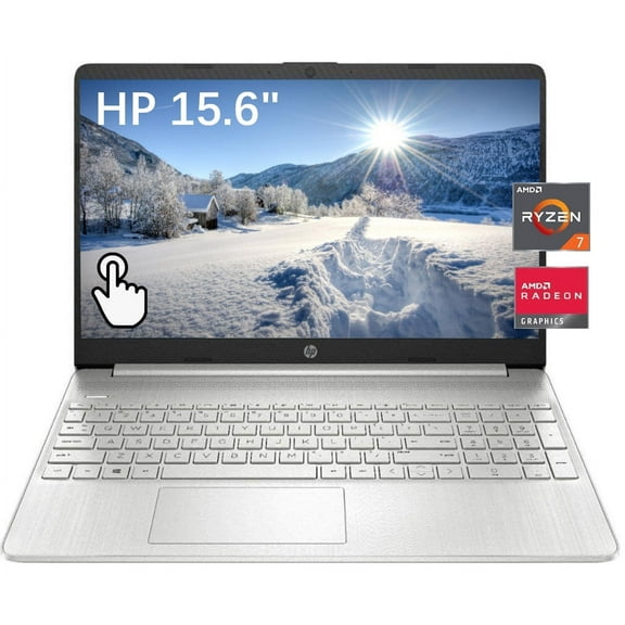 HP 15.6" Touchscreen Laptop, AMD Ryzen 7 4700U Processor, AMD Radeon Graphics, 32GB RAM, 4TB SSD,‎ Up to 4.1 GHz, Windows 10 Home, Silver