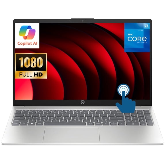 HP 15.6" Touchscreen Laptop for Business & Student, Intel Core i7-1355U(Beats i9-10880H), 16GB RAM, 1TB SSD, IPS FHD Display, Copilot AI, Fast Charge, Windows 11 Home