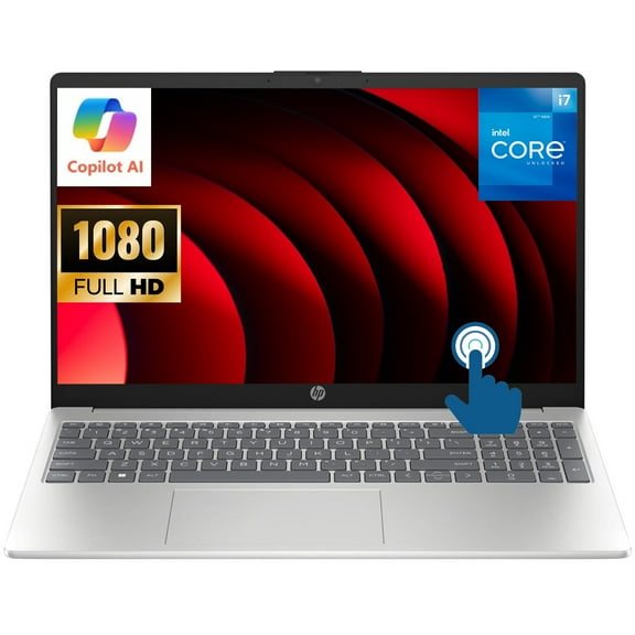HP 15.6" Touchscreen Laptop for Business & Student, Intel Core i7-1355U(Beats i9-10880H), 64GB RAM, 2TB SSD, IPS FHD Display, Copilot AI, Fast Charge, Windows 11 Home