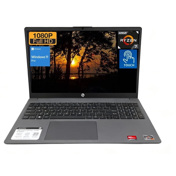 HP 15.6 Touchscreen Laptop Computer for Business, AMD Ryzen 7 5825U (Up to 4.5 GHz), 15.6" FHD Touch Screen, 16 GB RAM, 512 GB SSD, Wi-Fi 6, Windows 11 Pro, w/o Accessories