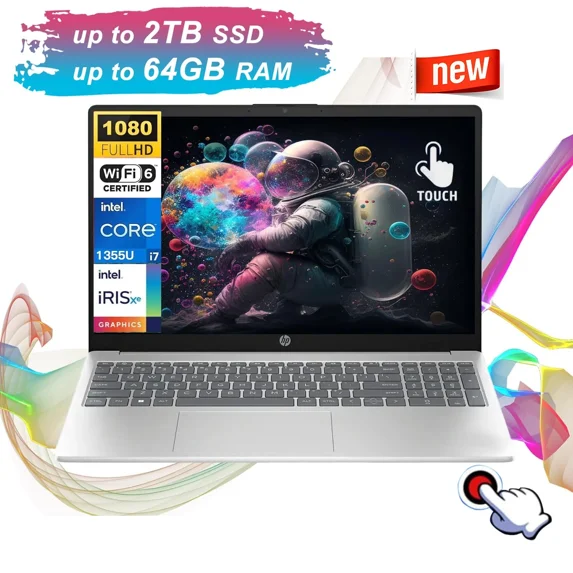 HP 15.6 Touchscreen Laptop Computer for Business, Intel 13th Gen i7-1355U, 16GB RAM, 1TB SSD, 15.6" FHD Touch Screen, Wi-Fi 6, Backlit Keyboard, Windows 11 Pro