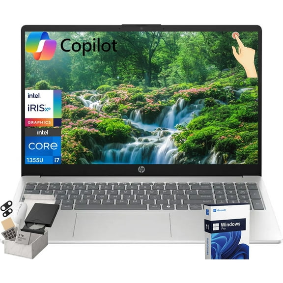 HP 15.6 Touchscreen Laptop Computer for Business, Intel 13th Gen i7-1355U, 32GB RAM, 1TB SSD, 15.6" FHD Touch Screen, Wi-Fi 6, HD Webcam, Windows 11 Pro