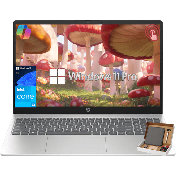 HP 15.6" Touchscreen Laptop Computer for Business & Student – Intel Core i3-1315U (Up to 4.5GHz), 16GB RAM, 512GB SSD, Windows 11 Pro, Copilot AI, HD Display, Wi-Fi 6, Bluetooth