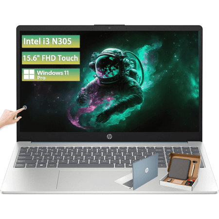 HP 15.6 Touchscreen Laptop Computer - Intel 8 Core i3-N305, 15.6'' FHD Anti-Glare Touchscreen (1920 x 1080), Windows 11Pro, AI Copilot, 16GB RAM + 512GB SSD, WiFi-6, Moonlight Blue