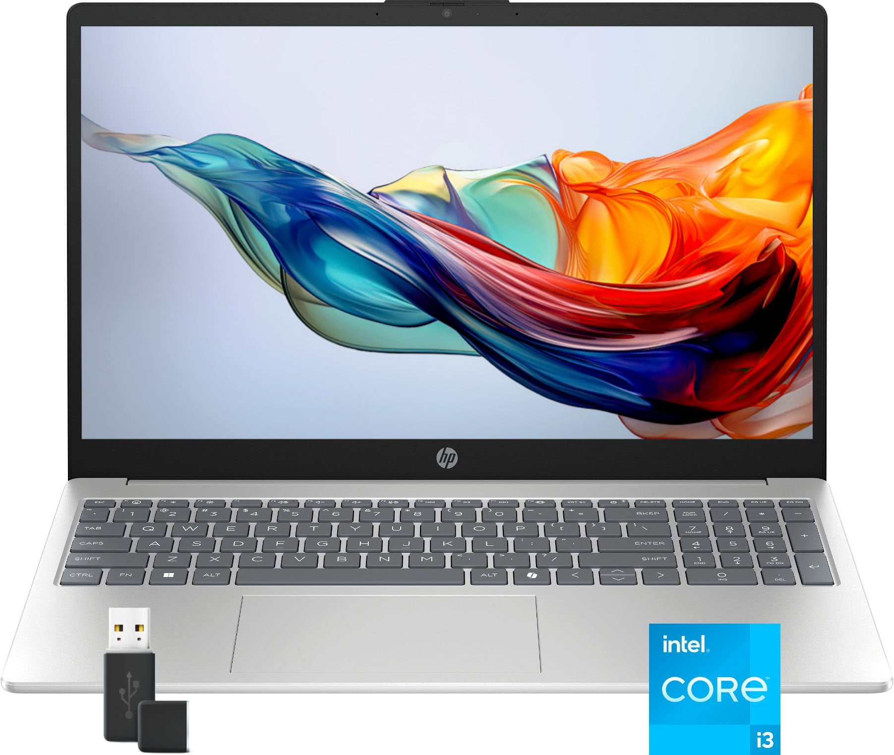 HP 15.6" Touchscreen Laptop, Intel 6-core Core i3-1315U Processor, 8G RAM, 512GB PCIe SSD, Wi-Fi, HDMI, USB-C, Windows 11, Lightweight Student Business Laptop, USB Drive