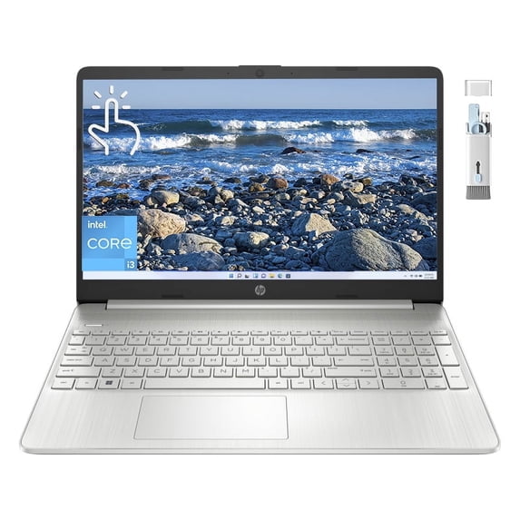 HP 15.6" Touchscreen Laptop, Intel Core i3-1215U Processor (6-Core, Up to 4.4 GHz), 8GB RAM, 256GB SSD, Thin and Light PC, Win 11 Home,Cleaning Brush