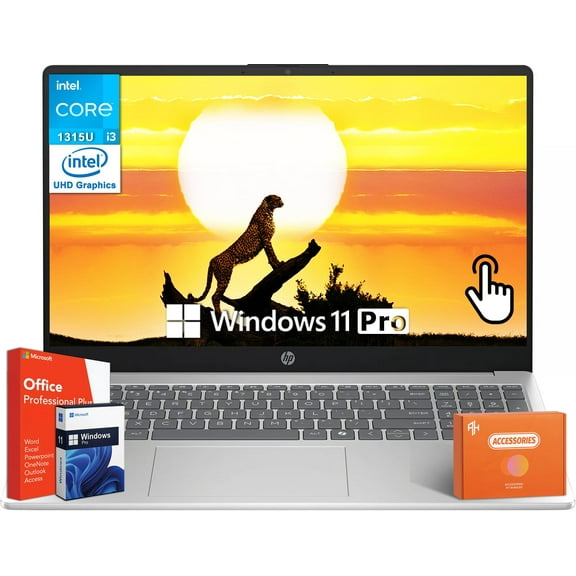 HP 15.6" Touchscreen Laptop for Student & Business, Intel 13th Gen Core i3-1315U, 64 GB RAM, 1 TB SSD, Intel UHD Graphics, Fast Charge, HD Camera, Microsoft Office Lifetime License & Windows 11 Pro