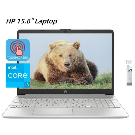 HP 15.6" Touchscreen Laptop for Students, Laptop Computers with 8GB RAM, 512GB SSD, Intel Core i3-1215U (Beat i5-1135G7), Intel UHD Graphics, WiFi, Bluetooth, Windows 11 Home, Cleaning Brush, Silver