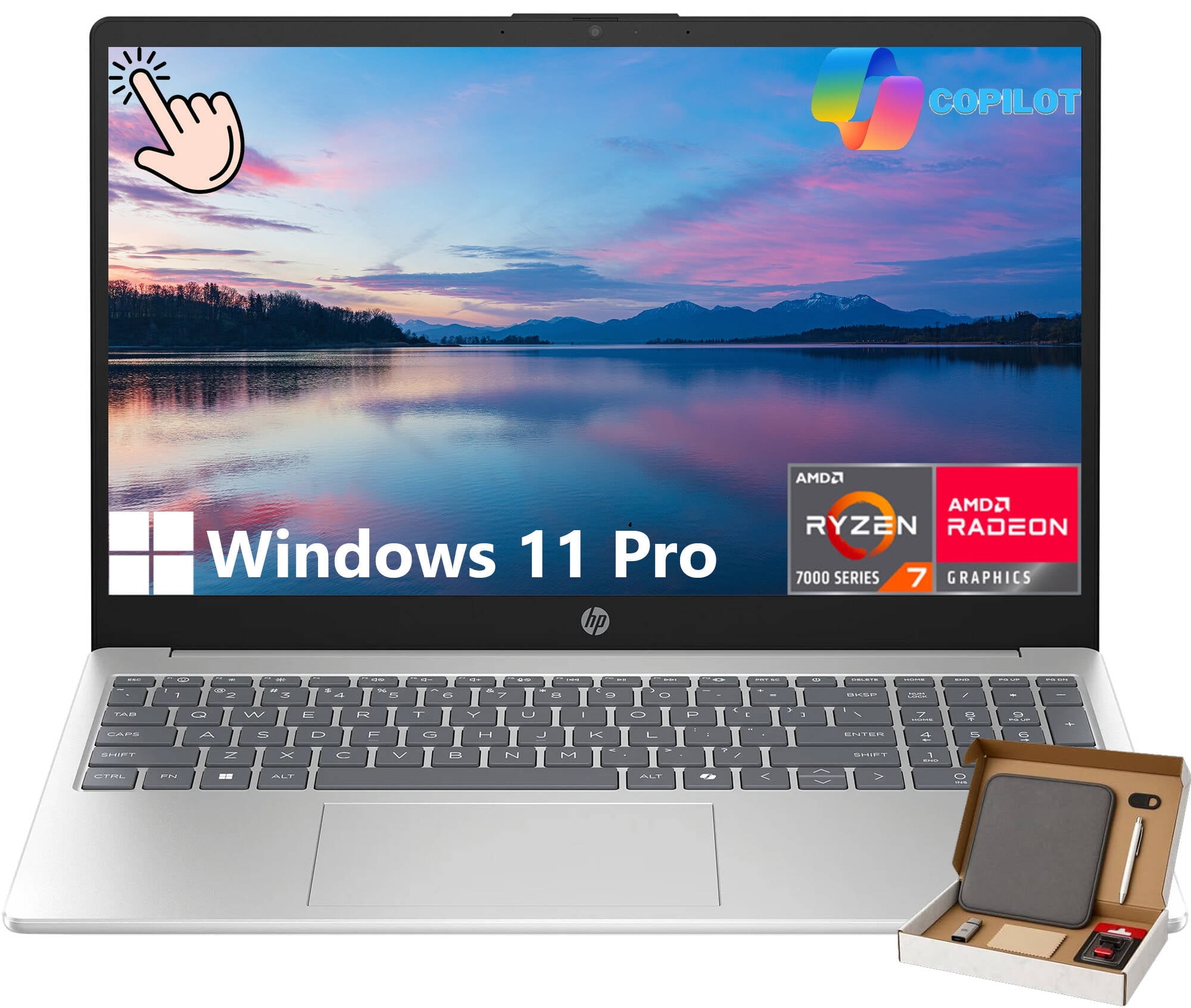 HP 15.6 inch FHD IPS Touch Laptop, AMD Ryzen 7 7730U, 32GB RAM 1TB 