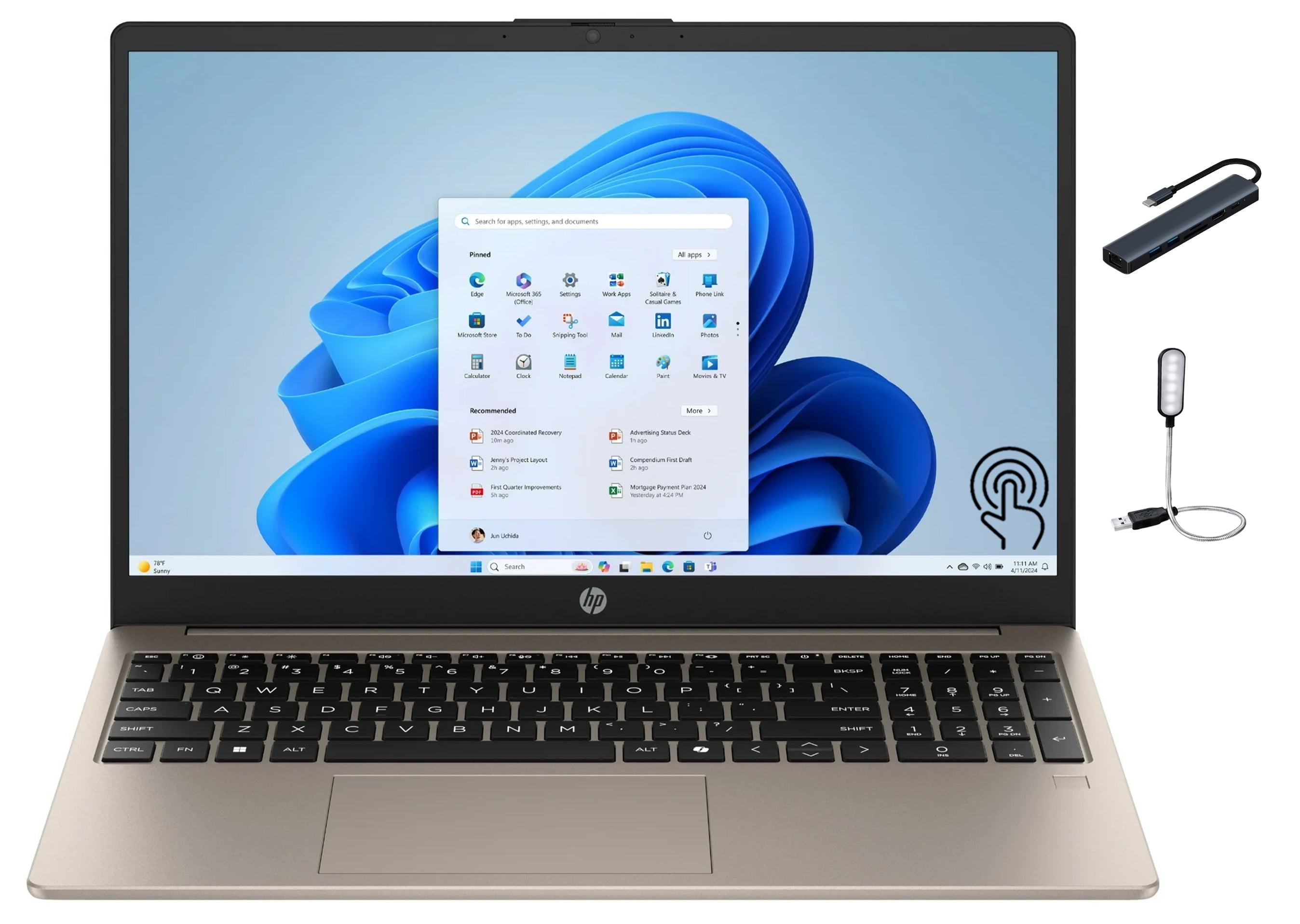 HP 15.6 inch FHD IPS Touch Laptop, Intel Core i3-N305 Processor