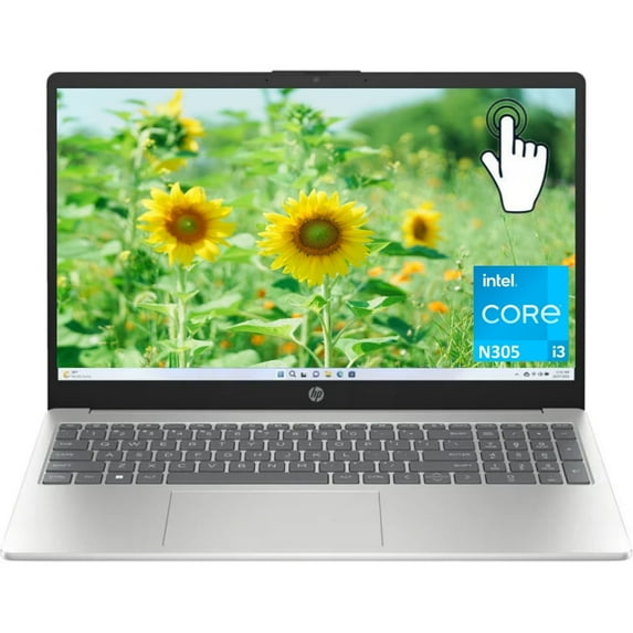 HP 15.6 inch HD Touchscreen Laptop Intel Core i3-N305 32GB RAM 2TB SSD Natural Silver