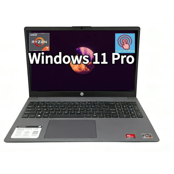 HP 15.6 inch Laptop, FHD Touchscreen Display, AMD Ryzen 7 5825U (Beats i7-10710U), 64 GB RAM, 1 TB SSD, AMD Radeon Graphics, Windows 11 Pro, Gray, 15-fc0204nr,W/O Mouse