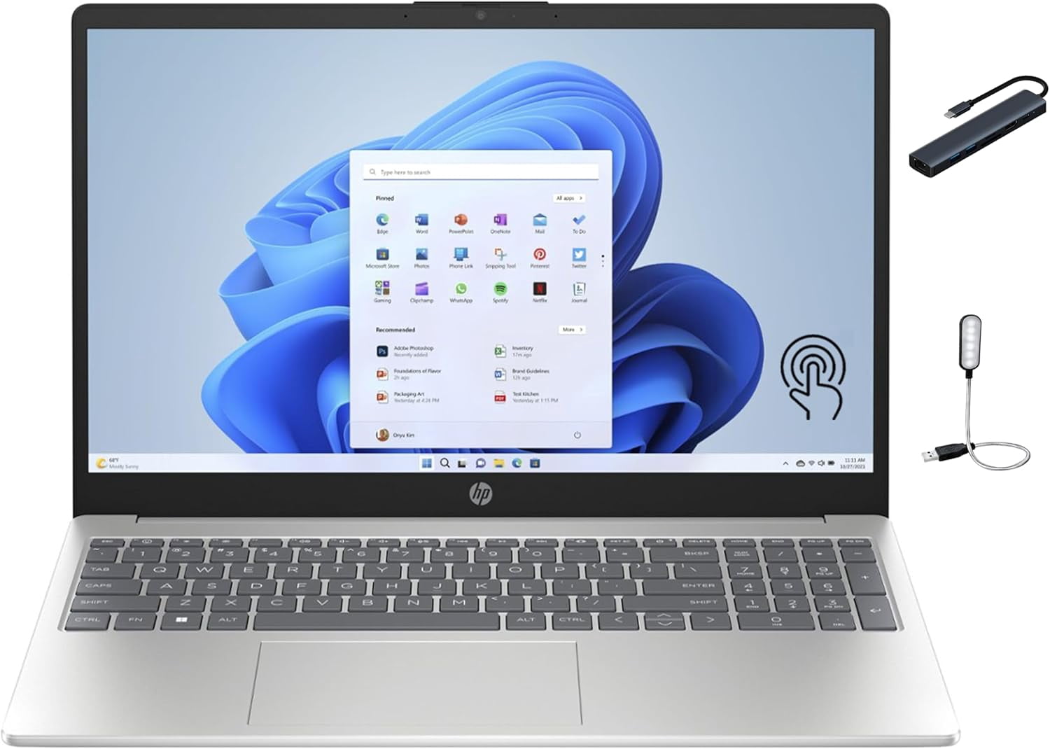 HP 15.6" inch Touch-Screen Laptop, AMD Ryzen 5 7520U, 8GB DDR5 Memory ...