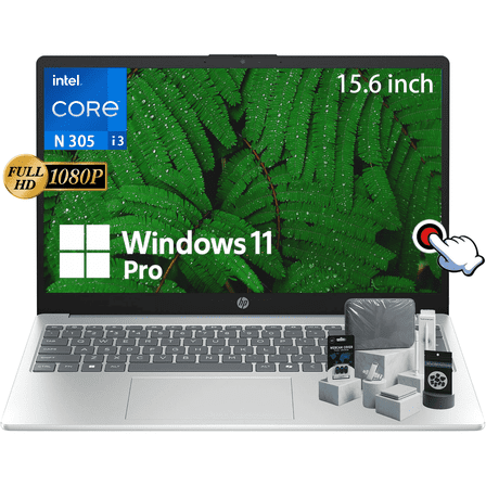 HP 15.6-inch Touchscreen Laptop Computer - 15.6'' FHD Anti-Glare Touch • 8GB RAM, 256GB SSD • Intel 8-Core i3-N305 • Win 11Pro • Ai Copilot • WiFi-6 • Long Battery Life • Laptop for Business(Blue)