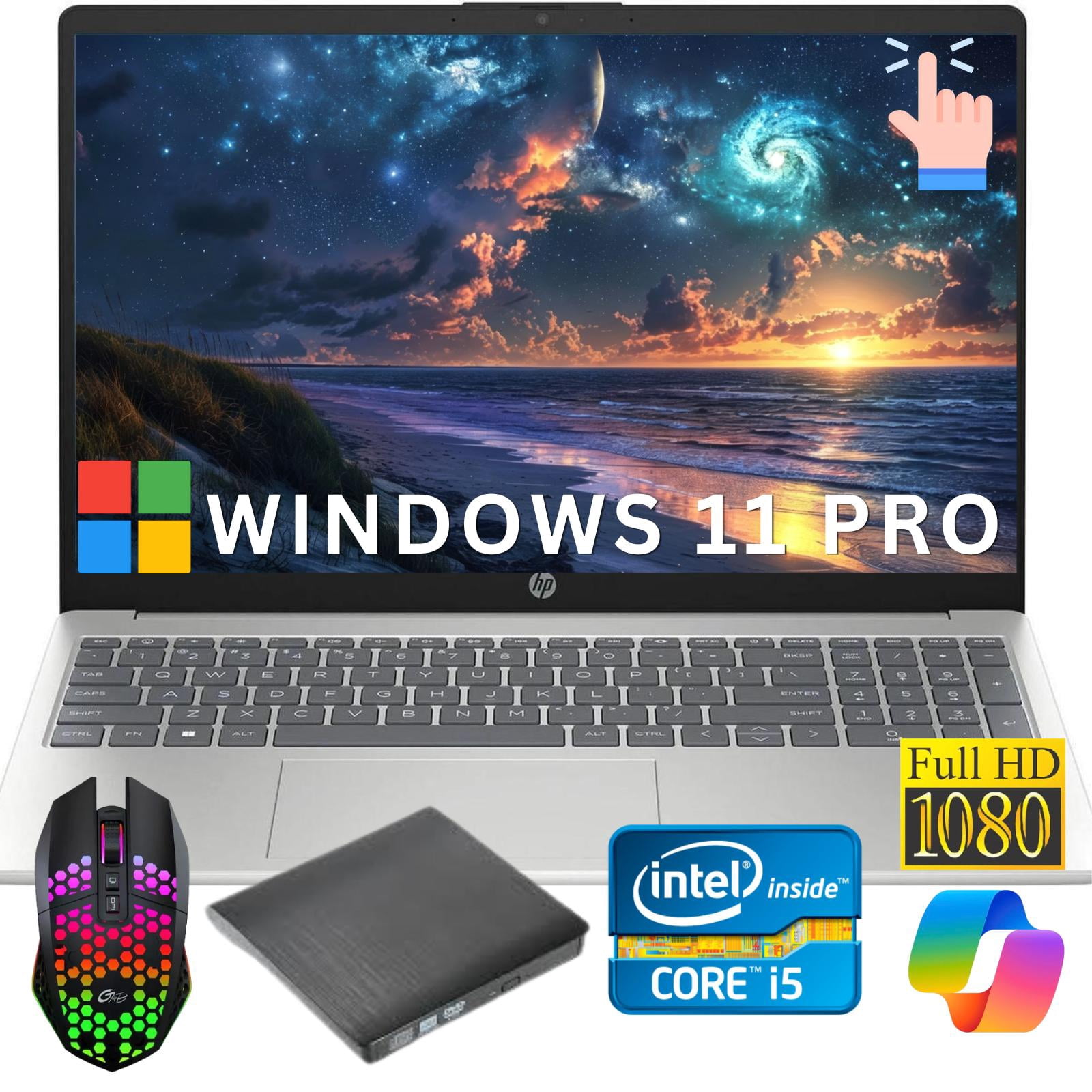 HP 15.6 inch Windows 11 Pro Full HD Laptop Intel Core i5-1334U