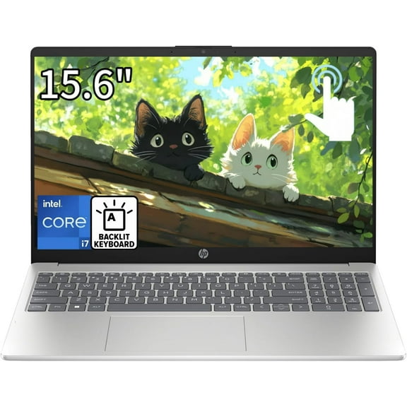 HP 15.6 inch Windows Touch Laptop Intel Core i7-1355U 8GB RAM 512GB SSD Backlit Keyboard Natural Silver