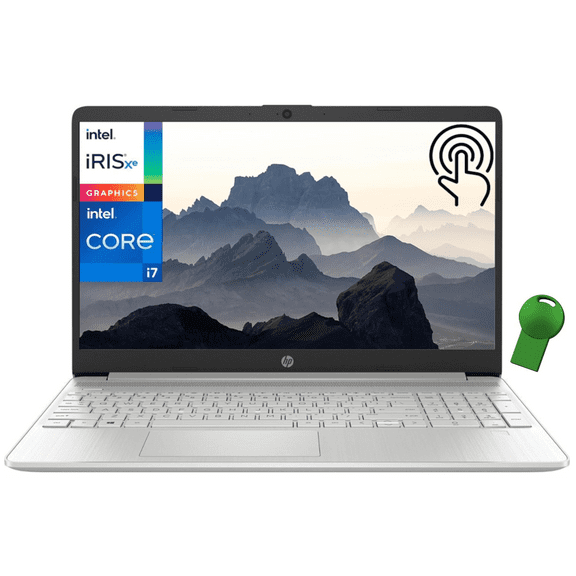 HP 15 Business Laptop Computer, 15.6" Touchscreen FHD, 12th Gen Intel 10-Core i7-1255U, 16GB DDR4 RAM, 1TB PCIe SSD, 802.11AC WiFi, Bluetooth, Silver, Windows 11 Home in S mode
