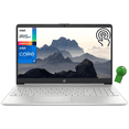 thumbnail image 1 of HP 15 Business Laptop Computer, 15.6" Touchscreen FHD, 12th Gen Intel 10-Core i7-1255U, 64GB DDR4 RAM, 4TB PCIe SSD, 802.11AC WiFi, Bluetooth, Silver, Windows 11 Home in S mode, 1 of 5