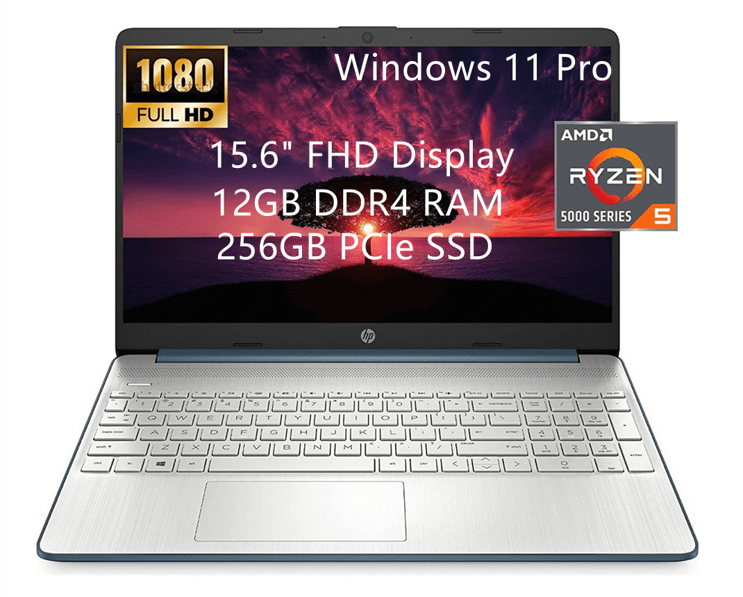 HP 15 Business Laptop Computer, AMD Ryzen 5 5500U, 15.6