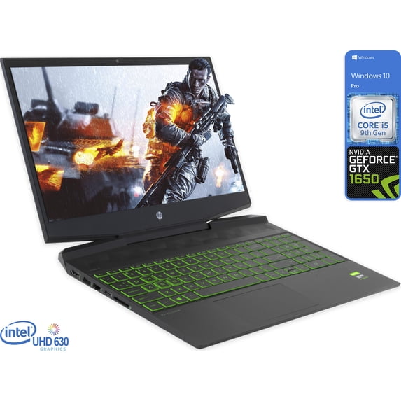 HP 15 Gaming Notebook, 15.6" IPS FHD Display, Intel Core i5-9300H Upto 4.1GHz, 8GB RAM, 1TB NVMe SSD, NVIDIA GeForce GTX 1650, HDMI, DIsplayPort via USB-C, Wi-Fi, Bluetooth, Windows 10 Pro