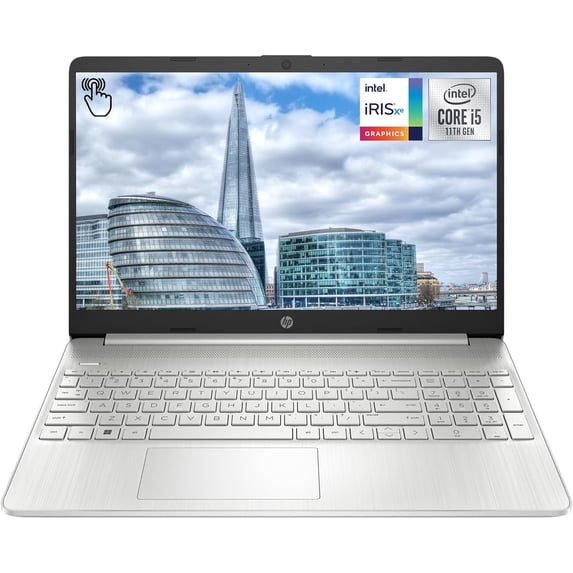 HP 15 Laptop, 11th Gen Intel Core i5-1135G7, 16GB DDR4 RAM, 512GB PCIe SSD, 15.6"HD(1366 x 768), Touch-Screen, Intel Iris Xe,Wifi 5, Windows 11 Home, Silver