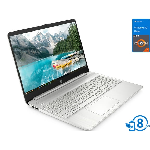 HP 15 Laptop, 15.6" FHD Display, AMD Ryzen 5 5500U Upto 4.0GHz, 8GB RAM, 512GB NVMe SSD, Vega 6, HDMI, Card Reader, Wi-Fi, Bluetooth, Windows 10 Home