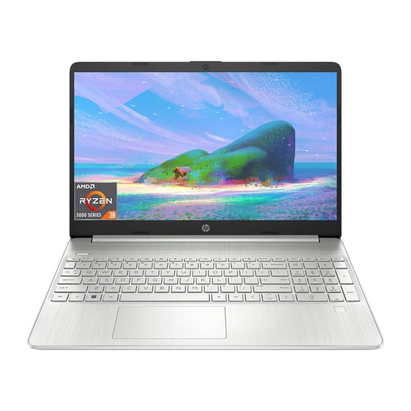 HP 15 Laptop, 15.6" HD Micro-Edge Display, AMD Ryzen 3 5300U, 12GB RAM, 512GB SSD, Wi-Fi 5, Long-Lasting Battery, Fast Charge, Webcam, Numeric Pad, Windows 11 Home, Silver