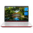 thumbnail image 1 of HP 15 Laptop, 15.6" HD Screen, Intel Pentium Silver N5030, 4GB RAM, 256GB SATA SSD, Webcam, Media Card Reader, RJ45, HDMI, Wi-Fi, Windows 11 Home, Scarlet Red, 1 of 5