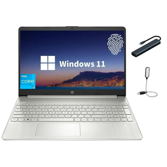 HP 15 Laptop for Business & Student, 15.6" FHD Display, Intel Core i3-1215U up to 4.40GHz, 16GB RAM, 1TB NVMe SSD, Webcam, Wi-Fi, Fingerprint Reader, Windows 11 Home, Silver with Mazepoly Accessories