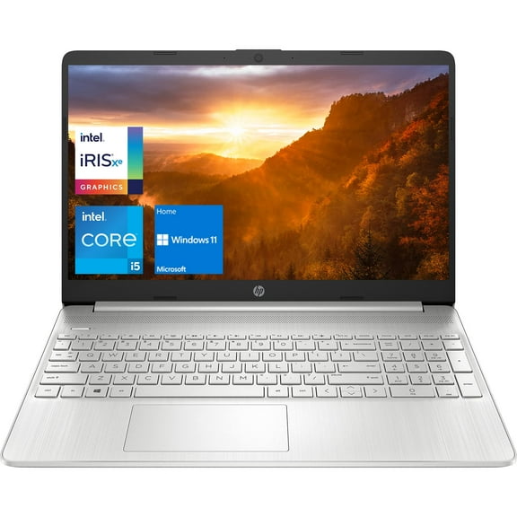 HP 15 Notebook Laptop, 15.6" HD Display, Intel Core i5-1135G7 Processor, 8GB DDR4 RAM, 512GB PCIe SSD, USB Type-C, Webcam, Wi-Fi, Windows 11 Home, Silver